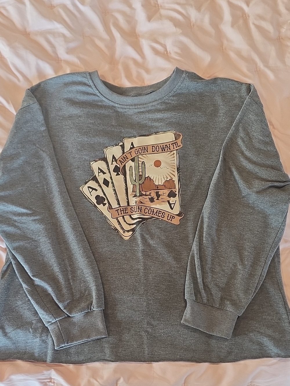 Men's Gray Graphic Long-Sleeve Sweater - Desert Ace Design